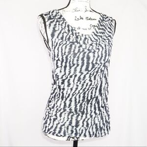 Jillian Nicole Sleeveless Black & White Animal Print Top